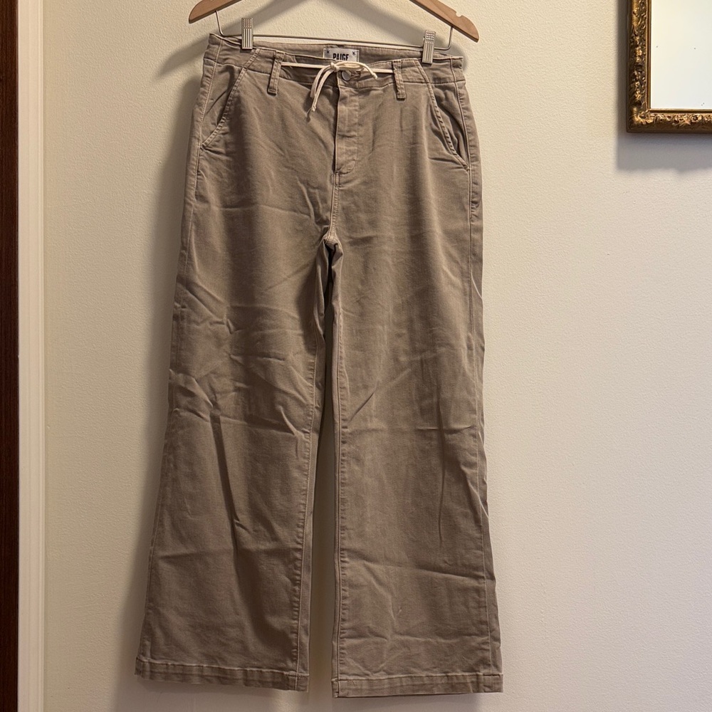 PAIGE Wide Leg Pants in Light Taupe